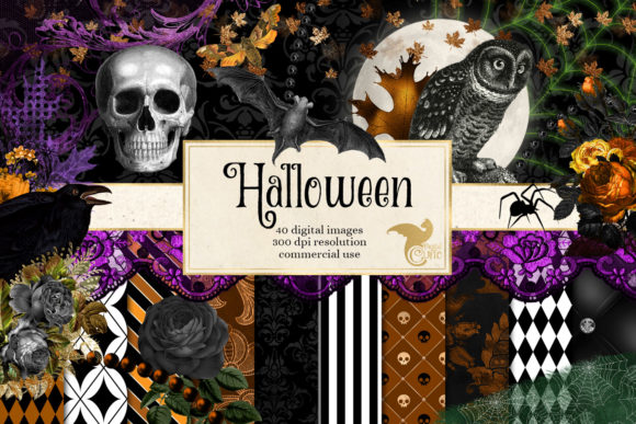 Download Halloween Digital Scrapbook Kit - Book Collection