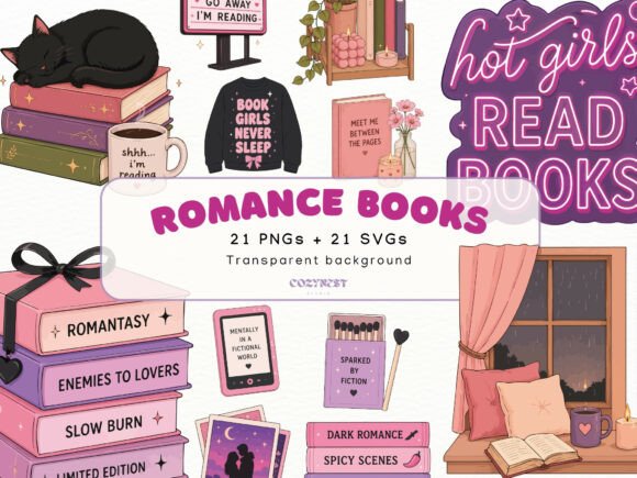 Download Book Lover Cliparts, Spicy Romance PNG - Book Collection