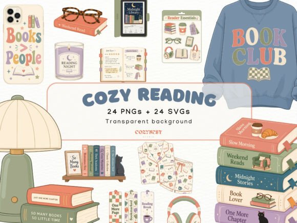 Download Cozy Reader Lifestyle Clipart Book Lover - Book Collection