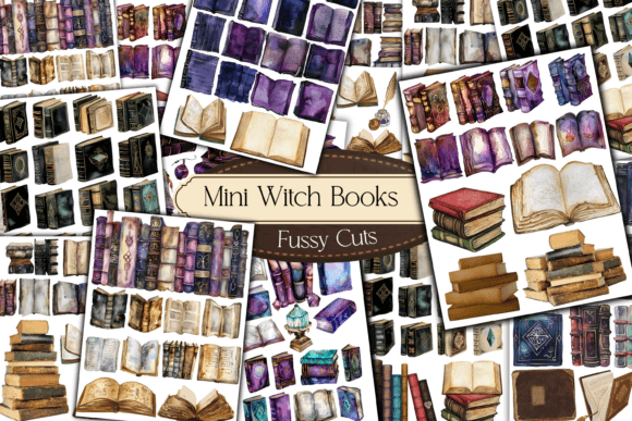 Download Witch Mini Books Fussy Cut Sheets - Book Collection