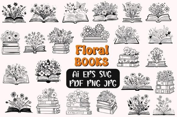 Download Floral Book SVG, Book with Flowers - Book Collection