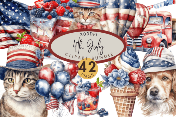 Download 4th of July Clipart Bundle PNG Sublimati - Premium Resources