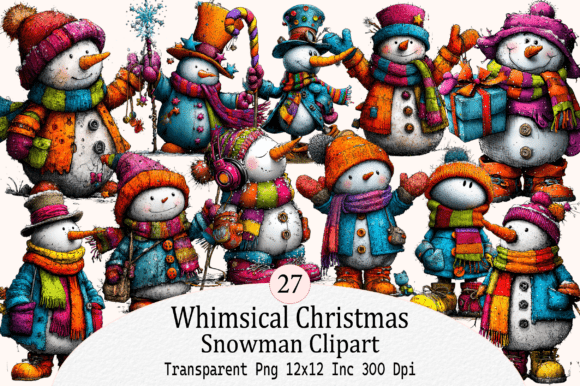 Download Whimsical Christmas Snowman Clipart - Premium Resources