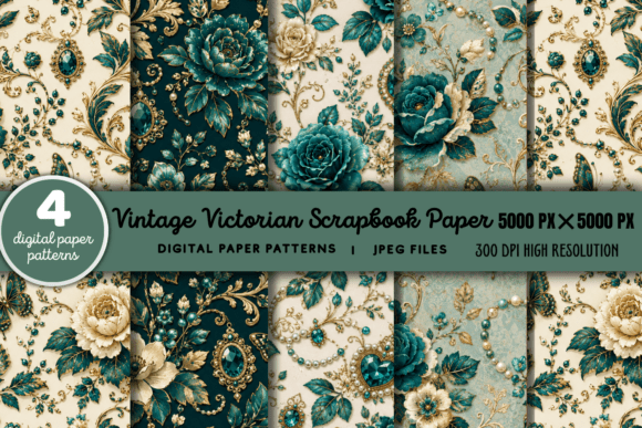 Download Vintage Victorian Scrapbook Pattern 7 - Book Collection