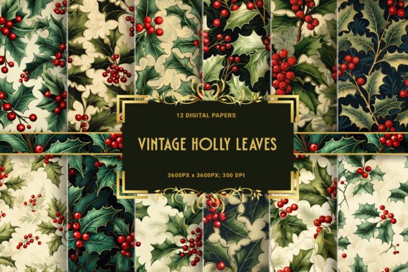 Download Vintage Holly Leaves: Classic Festive - Vintage holly Collection