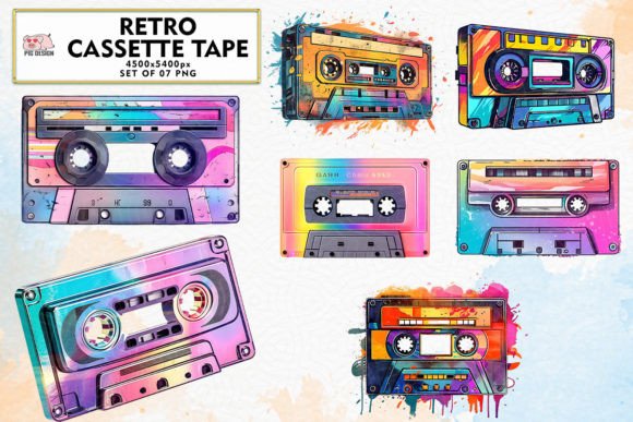Download Retro Cassette Tape Sublimation Clipart - Cassette tape Collection